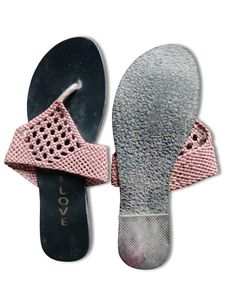 Cute Flip Flops with Knitted Straps