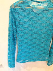 Beautiful Blue Lace Long Sleeve Top