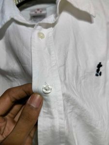 Classic White Mickey Mouse Button-Up Shirt