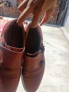 Stylish Red Monk Strap Shoes
