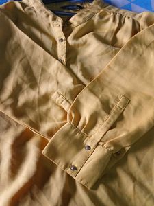 Yellow Mandarin Collar Kurta