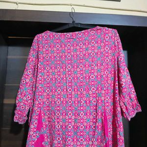 Vibrant Pink Printed Kurta