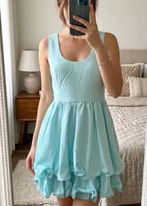Light Blue Tiered Mini Dress