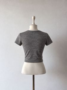 Grey Twisted Hem T-Shirt