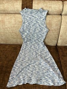 Zudio Blue &amp; White Marled Knit Dress