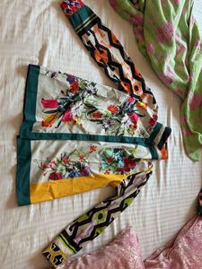 Retro Geometric Print Maxi Skirt Co-ord Set