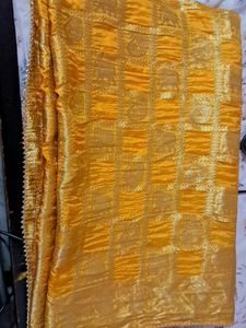 Vibrant Yellow Silk Saree
