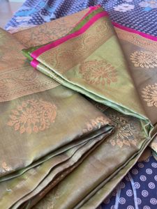 Price Drop Beautiful Mint Green Dual Tone Saree