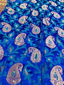 Royal Blue Brocade Saree