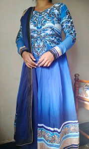 2 Anarkali suit combo (blue &amp;red)