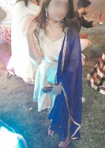 Beautiful Blue Dupatta with Golden Border