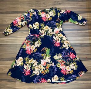 Dreamy Floral Print A-Line Dress - Size XL