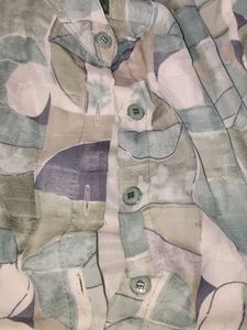 Unique Abstract Print Button-Up Top