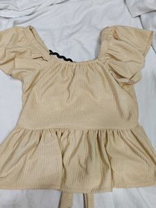 Cute Yellow Peplum Top