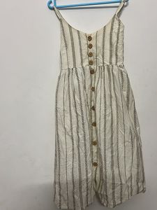 Striped Button-Up Midi Dress
