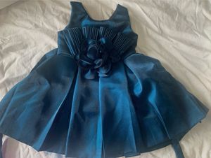 Beautiful Teal Flower Dress for Girls
