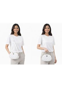 Chic Quilted Oval Crossbody Bag