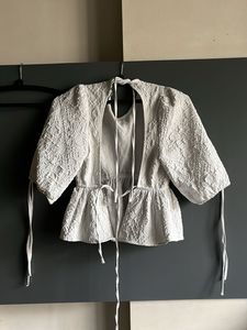 Sheer Back Tie Crop Top