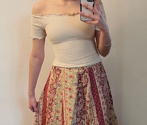 Khaki Smoked Frill Top