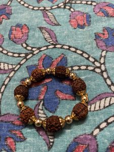 Rudraksha Bracelet with Gold Beads