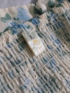 Floral Smocked Crop Top with Tie