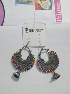 Boho Multicolor Beaded Jhumka Earrings
