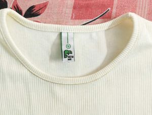 Newme Asia cream ribbed top