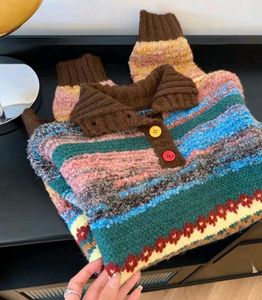 Colorful Striped Knit Sweater