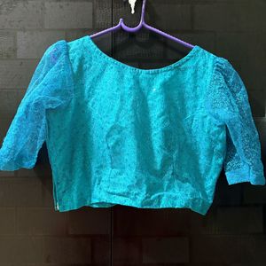 Stunning Teal Embroidered Blouse