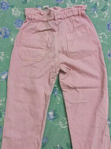 Pink Paperbag Waist Pants