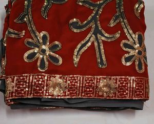 Beautiful Orange Embroidered Saree only