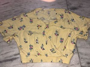 Yellow Floral  hnm Wrap Top
