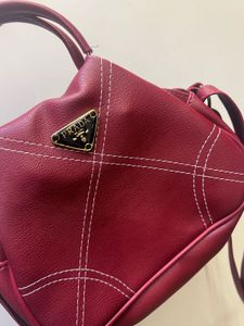 Maroon Handbag with Sling (cherry colour coded)