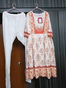Elegant Floral Print Kurta with Pants 3pc set