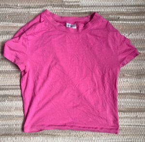 Bright Pink Cropped T-Shirt