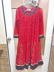 Stunning Red Embroidered Lehenga Set
