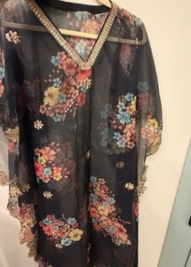 Sheer Floral kaaftan with Sequin