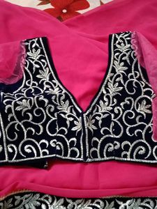 Pink Embellished saree