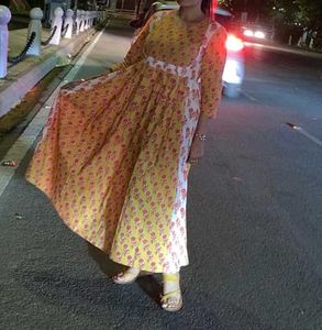Yellow Floral Print Kurta fix price