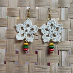 Handmade Crochet Flower Earrings