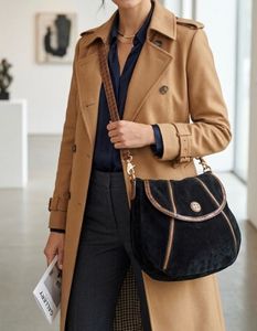 Chic Black Suede Hobo Bag