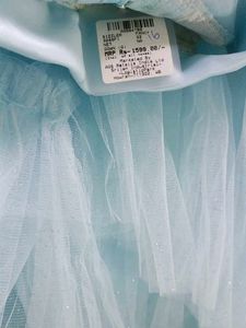 Light Blue Tulle Party Dress With Innerwear
