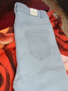 Women Stretchable Sky Blue Straight Fit Jeans