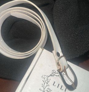 White Leather Belt
