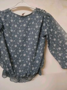 Chic Floral Print Puff Sleeve Top