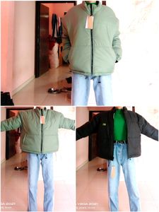 Reversible Mock-Collar Puffer Jacket