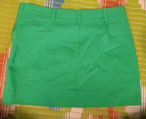 Solid Green Mini Skirt