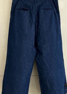 Blue denim high rise retro flare jeans