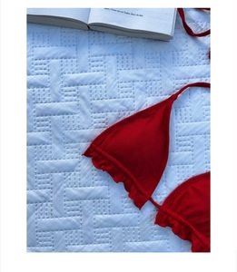 Red Halter Bikini Top