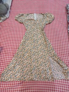 Cute Floral Print Midi Dress